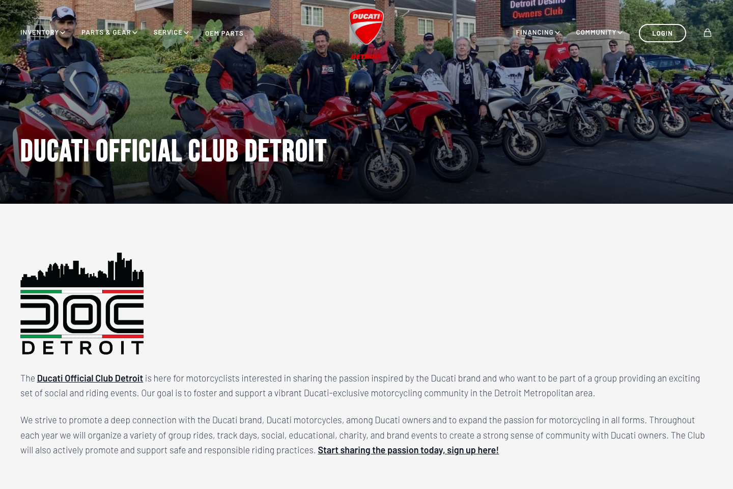 Ducati Official Club Detroit community page